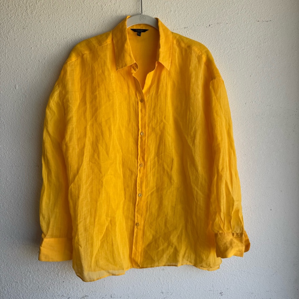 Massimo Dutti Button-Down Sheer Oversized Blouse … - image 3